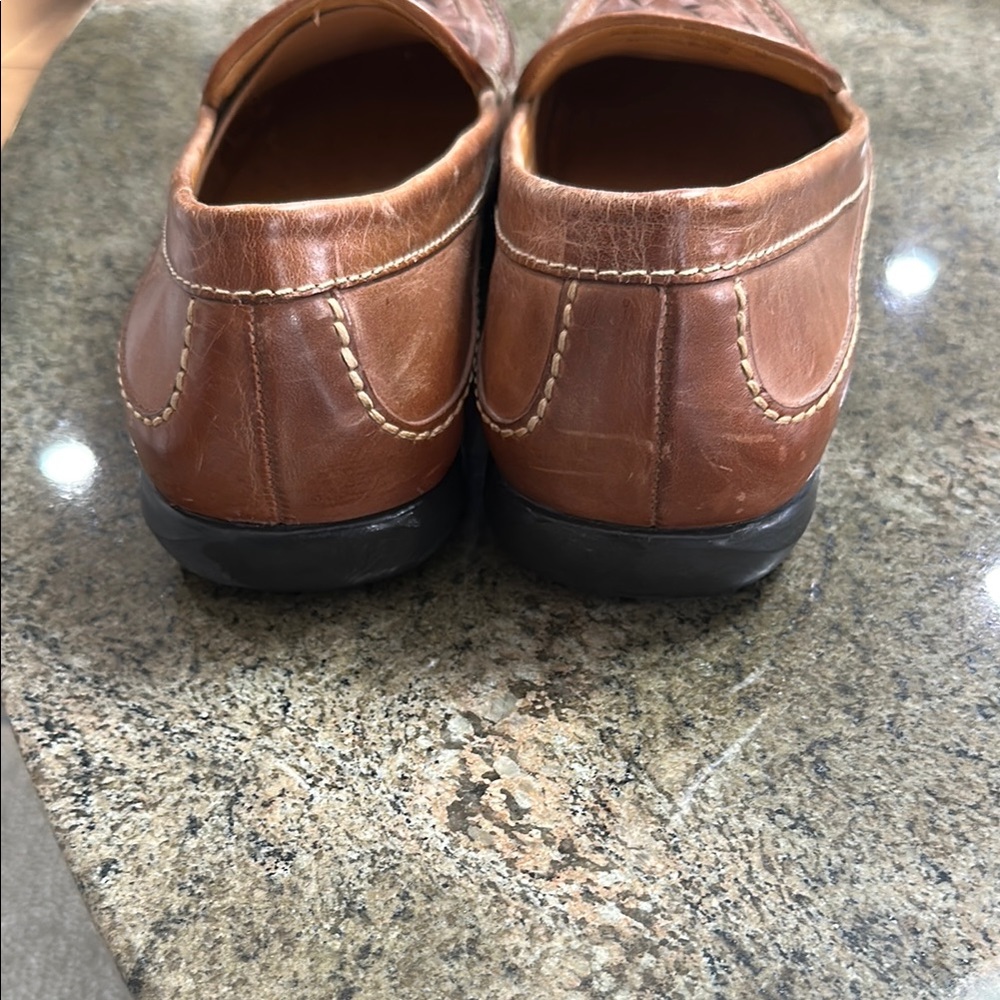Johnston & Murphy Brown Woven Leather Loafers - Picture 3 of 4